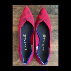 Rothy’s Red Camo Point flats